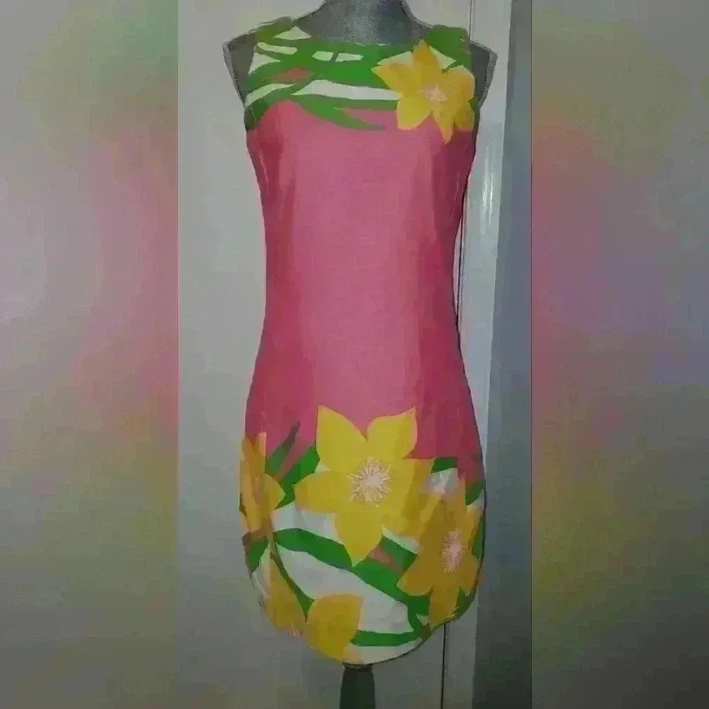 Lilly Pulitzer Dress. Size 0.  Beautiful Stephanie Dancing Daffodils Pattern.EUC